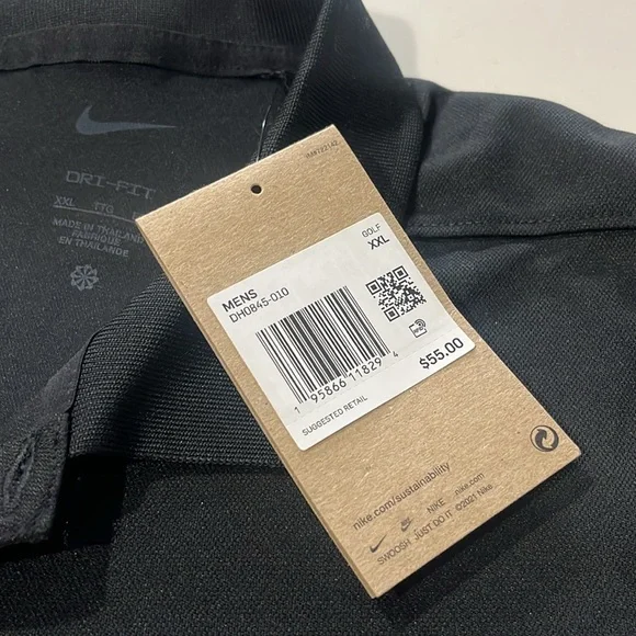 Nike Black and White Performance Polo Shirt new with tags!  Mens XXL - Picture 3 of 5